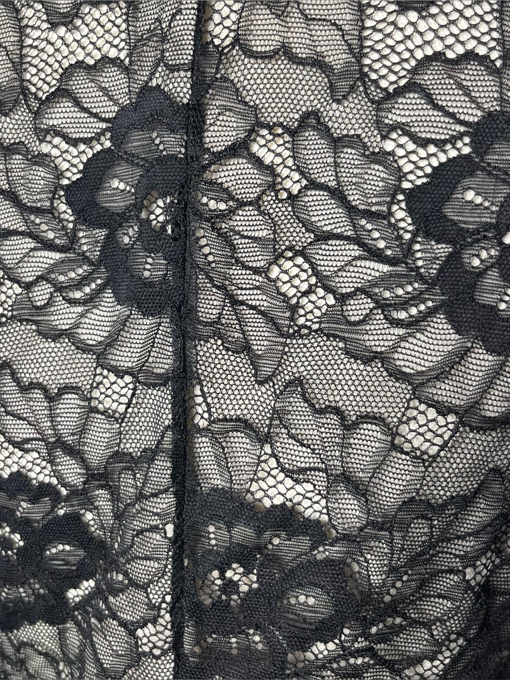 Reformation Black Sheer Floral Lace Bailey Knit Mock Neck Top Size Medium - Picture 7 of 9